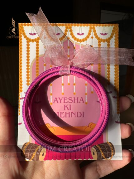 Mehndi Favors - Bangle Cards with Custom Name