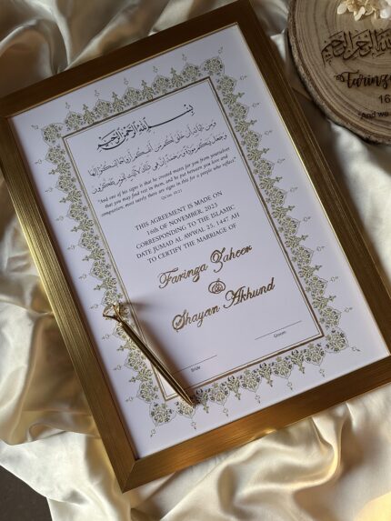 Kaahi - Framed Nikkah Certificate